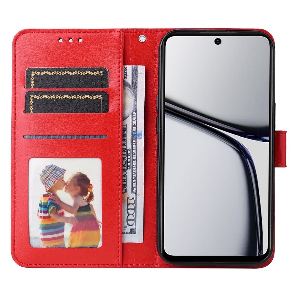 Realme C65 4G Sunflower Embossed Leather Wallet Phone Case with Kickstand and Card Holder