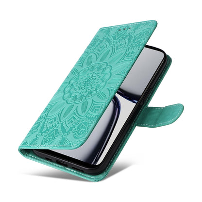 Realme C65 4G Sunflower Embossed Leather Wallet Phone Case with Kickstand and Card Holder