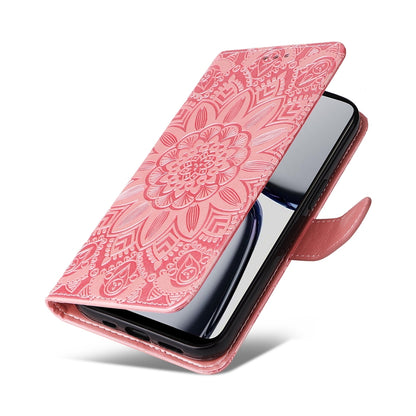 Realme C65 4G Sunflower Embossed Leather Wallet Phone Case with Kickstand and Card Holder