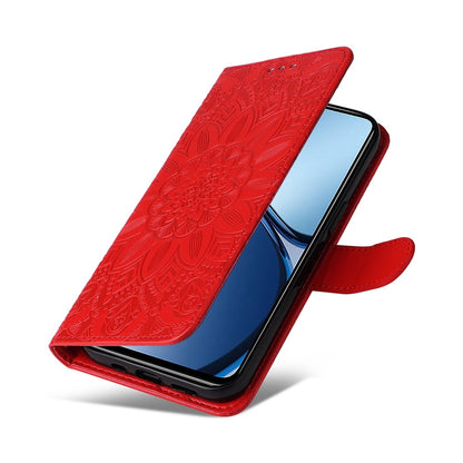 Realme Note 60 Sunflower Embossed Leather Wallet Phone Case with Kickstand and Card Holder