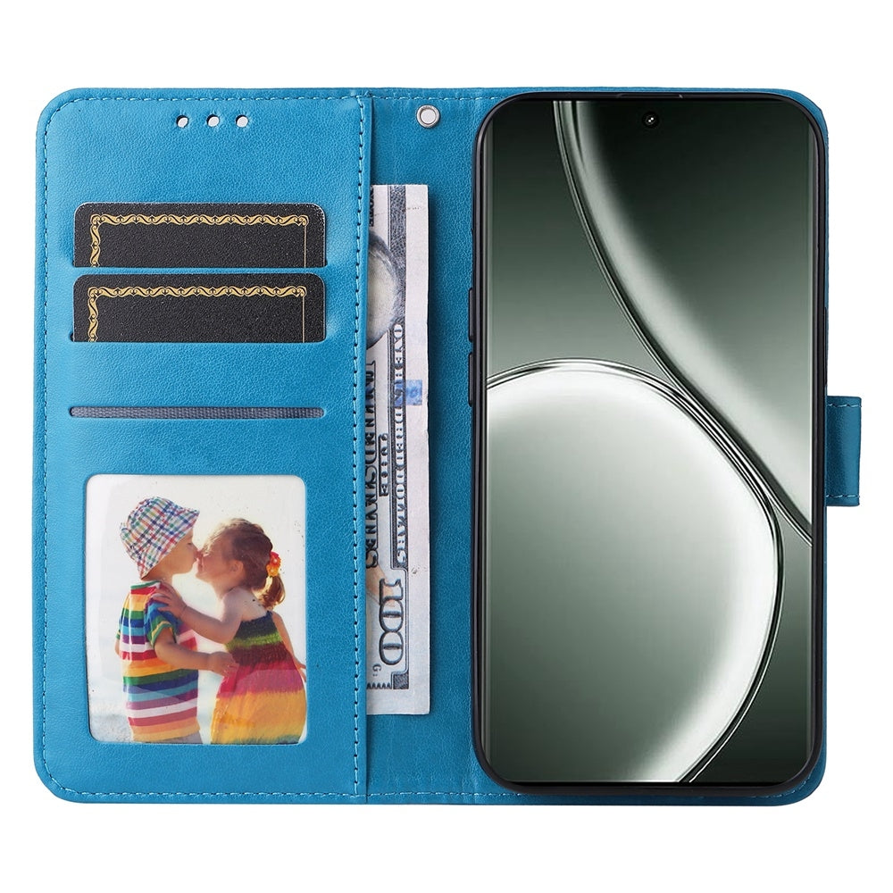 Realme GT Neo6 SE Sunflower Embossed Leather Wallet Phone Case with Kickstand and Card Holder