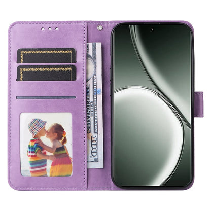 Realme GT Neo6 SE Sunflower Embossed Leather Wallet Phone Case with Kickstand and Card Holder