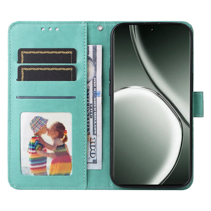 Realme GT Neo6 SE Sunflower Embossed Leather Wallet Phone Case with Kickstand and Card Holder