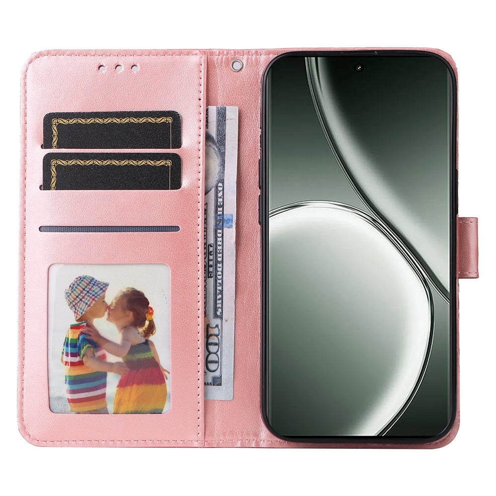 Realme GT Neo6 SE Sunflower Embossed Leather Wallet Phone Case with Kickstand and Card Holder