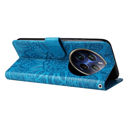 Realme P1 Pro Global Sunflower Embossed Leather Wallet Phone Case with Kickstand and Card Holder