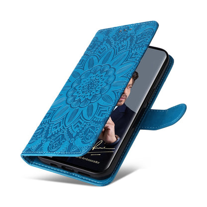 Realme P1 Pro Global Sunflower Embossed Leather Wallet Phone Case with Kickstand and Card Holder