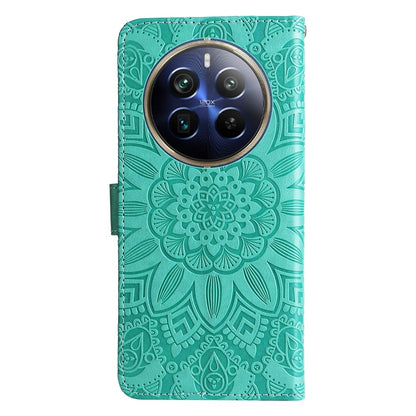 Realme 13 Pro+ Sunflower Embossed Leather Wallet Phone Case with Kickstand and Card Holder