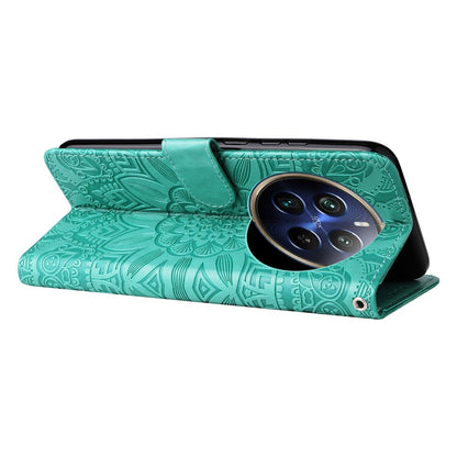 Realme 13 Pro+ Sunflower Embossed Leather Wallet Phone Case with Kickstand and Card Holder