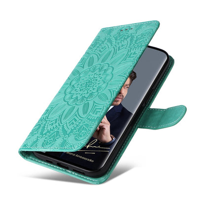 Realme 13 Pro+ Sunflower Embossed Leather Wallet Phone Case with Kickstand and Card Holder