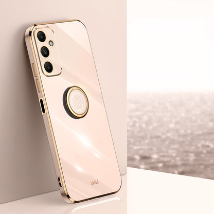 Samsung Galaxy A05s Tough TPU Phone Case with 6D Electroplate, Straight Edge Design, and Comfortable Ring Holder