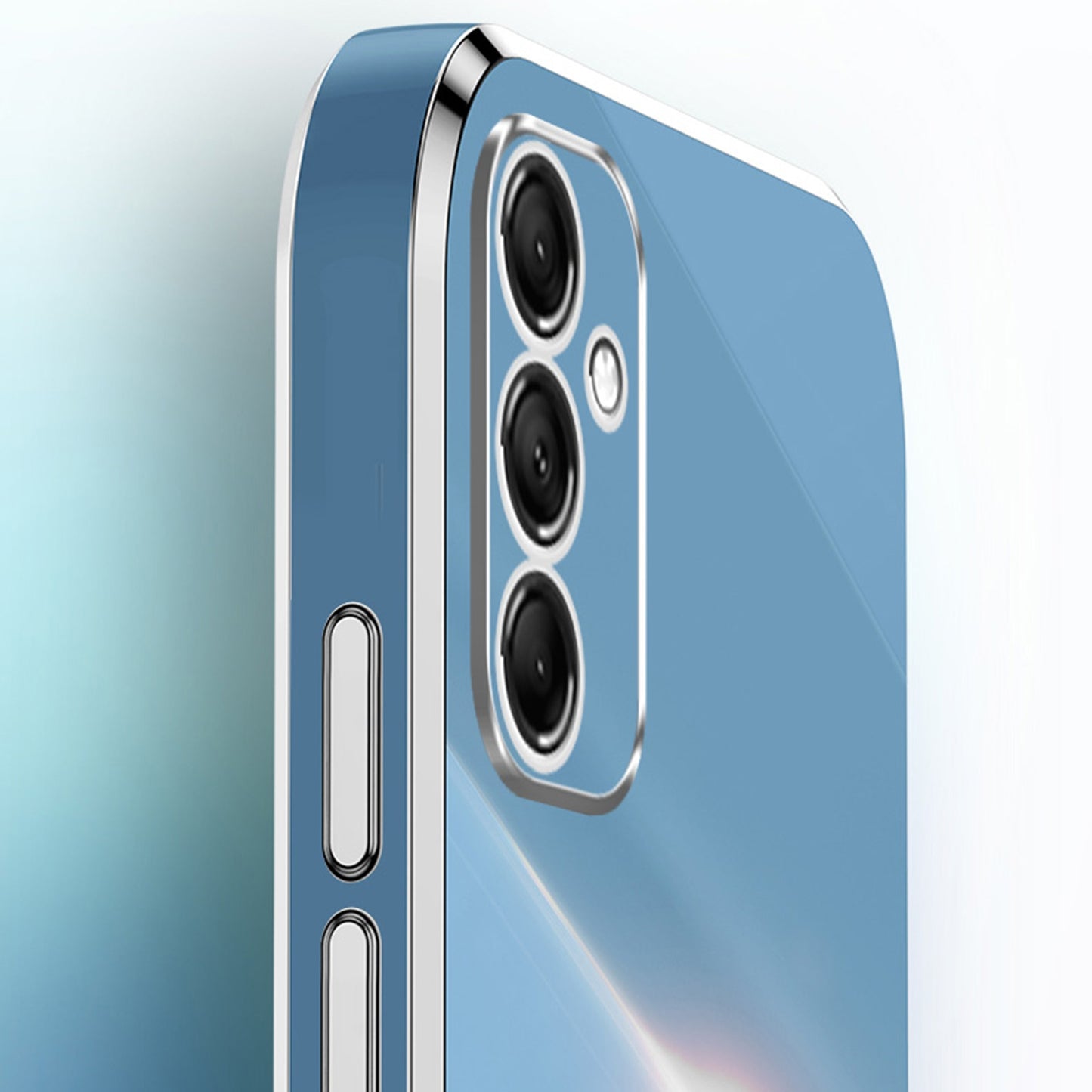 Samsung Galaxy A15 Tough TPU Phone Case with 6D Electroplate, Straight Edge Design, and Comfortable Ring Holder