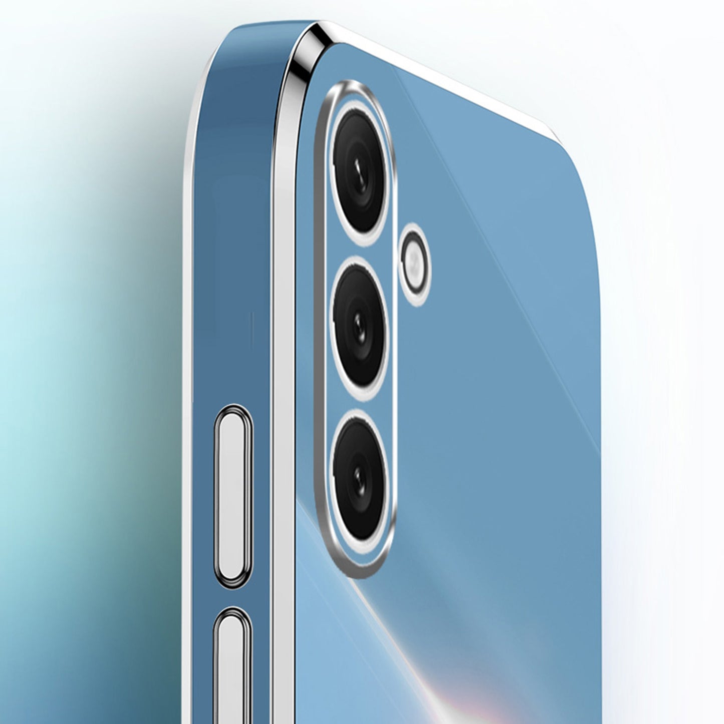 Samsung Galaxy A25 5G Tough TPU Phone Case with 6D Electroplate, Straight Edge Design, and Comfortable Ring Holder