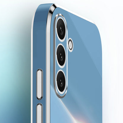 Samsung Galaxy A25 5G Tough TPU Phone Case with 6D Electroplate, Straight Edge Design, and Comfortable Ring Holder