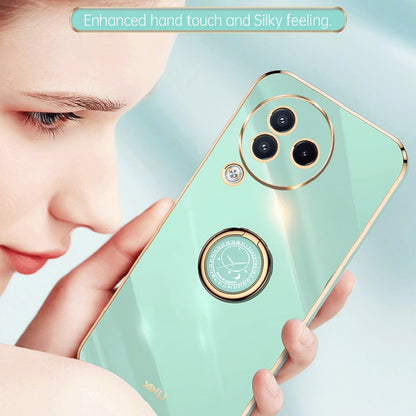 Xiaomi Civi 3 5G Tough TPU Phone Case with 6D Electroplate, Straight Edge Design, and Comfortable Ring Holder