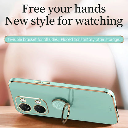 OnePlus Ace 2V Tough TPU Phone Case with 6D Electroplate, Straight Edge Design, and Comfortable Ring Holder