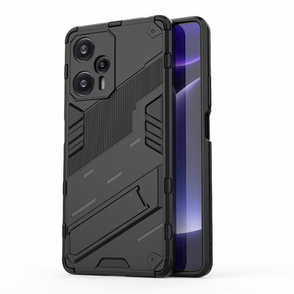 Xiaomi Redmi Note 12 Turbo 5G Shockproof Phone Case - Punk Armor 2-in-1 PC + TPU with Invisible Holder