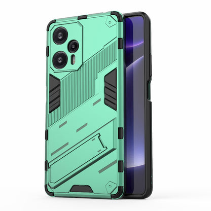 Xiaomi Redmi Note 12 Turbo 5G Shockproof Phone Case - Punk Armor 2-in-1 PC + TPU with Invisible Holder