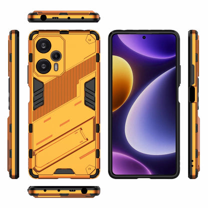 Xiaomi Redmi Note 12 Turbo 5G Shockproof Phone Case - Punk Armor 2-in-1 PC + TPU with Invisible Holder