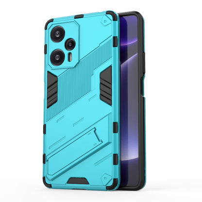 Xiaomi Redmi Note 12 Turbo 5G Shockproof Phone Case - Punk Armor 2-in-1 PC + TPU with Invisible Holder