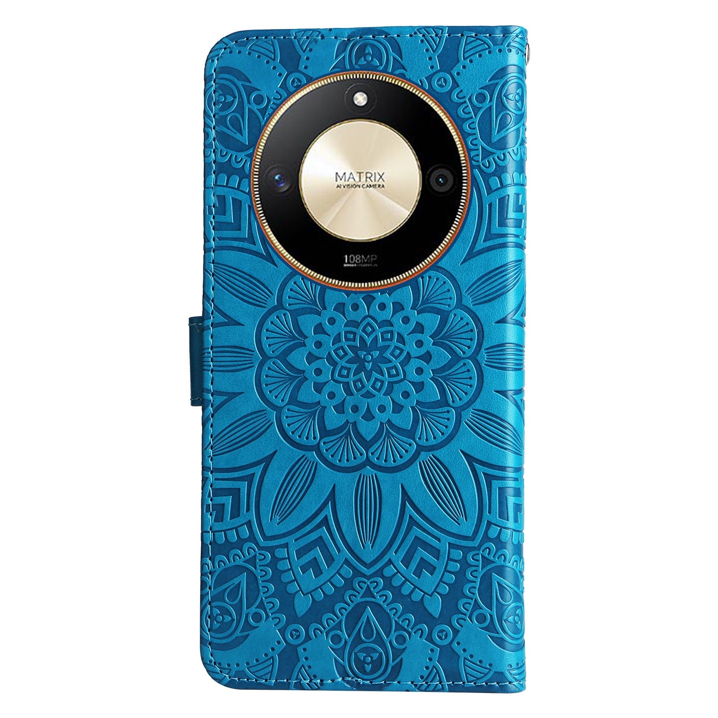 Honor X50 Sunflower Embossed Leather Wallet Phone Case with Kickstand and Card Holder