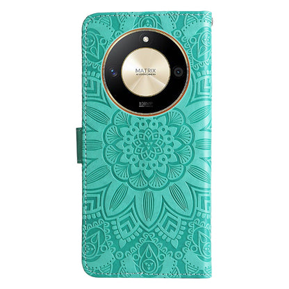 Honor X50 Sunflower Embossed Leather Wallet Phone Case with Kickstand and Card Holder