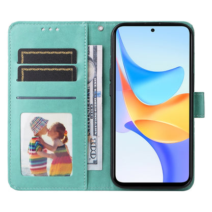 Honor Play 50 Plus Sunflower Embossed Leather Wallet Phone Case with Kickstand and Card Holder