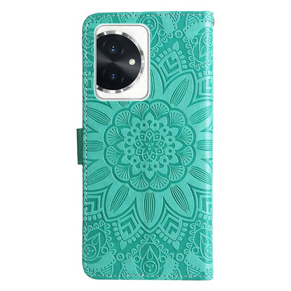 Honor 100 Sunflower Embossed Leather Wallet Phone Case with Kickstand and Card Holder