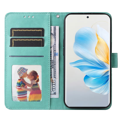 Honor 100 Sunflower Embossed Leather Wallet Phone Case with Kickstand and Card Holder