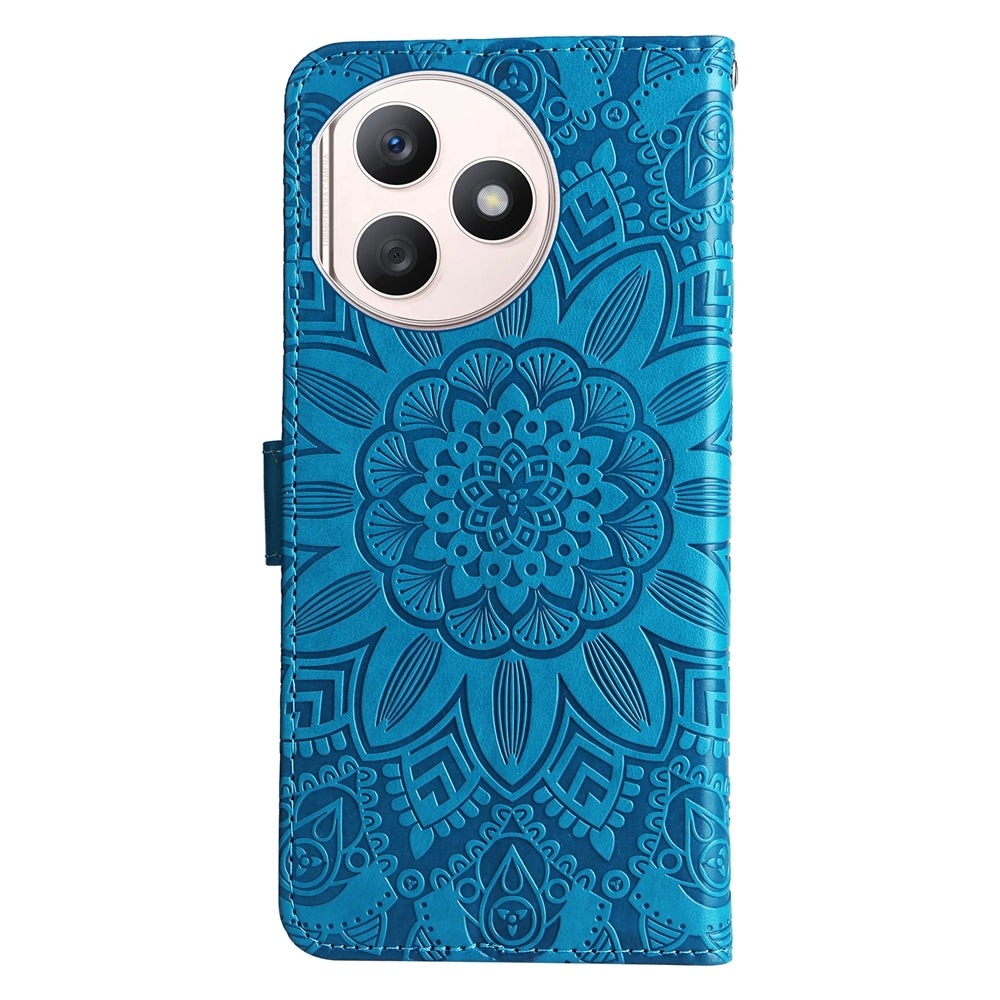 Honor X50i+ Sunflower Embossed Leather Wallet Phone Case with Kickstand and Card Holder