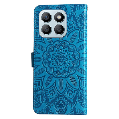 Honor X8b Sunflower Embossed Leather Wallet Phone Case with Kickstand and Card Holder