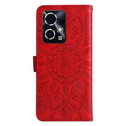 Honor 90 GT Sunflower Embossed Leather Wallet Phone Case with Kickstand and Card Holder