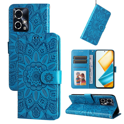 Honor 90 GT Sunflower Embossed Leather Wallet Phone Case with Kickstand and Card Holder