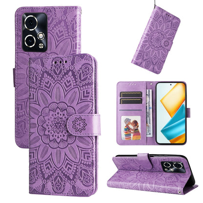 Honor 90 GT Sunflower Embossed Leather Wallet Phone Case with Kickstand and Card Holder