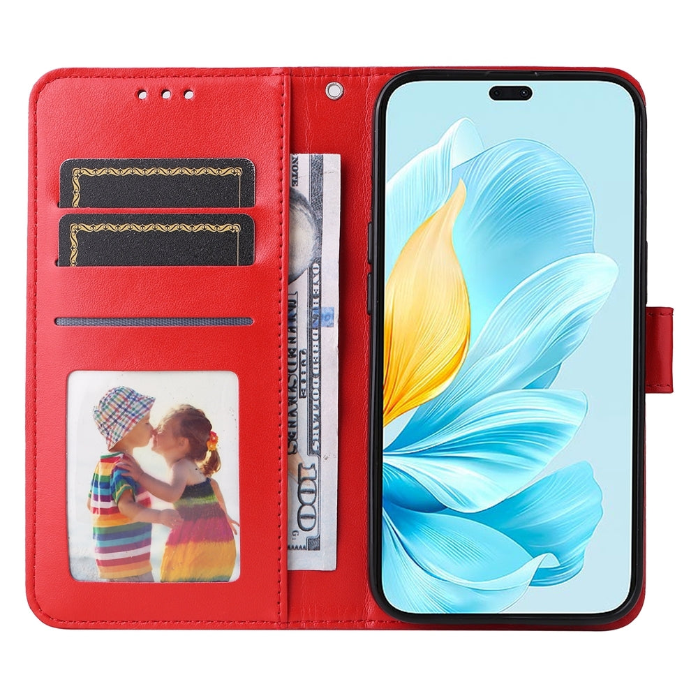 Honor 200 Lite Global Sunflower Embossed Leather Wallet Phone Case with Kickstand and Card Holder