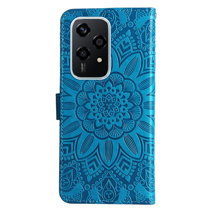 Honor 200 Lite Global Sunflower Embossed Leather Wallet Phone Case with Kickstand and Card Holder