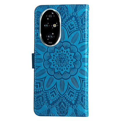 Honor 200 Pro Sunflower Embossed Leather Wallet Phone Case with Kickstand and Card Holder