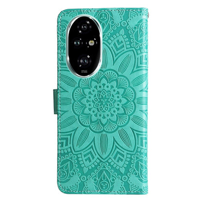 Honor 200 Pro Sunflower Embossed Leather Wallet Phone Case with Kickstand and Card Holder