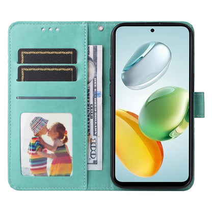 Honor Play 60 Plus Sunflower Embossed Leather Wallet Phone Case with Kickstand and Card Holder