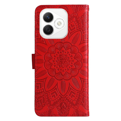 Honor X60i Sunflower Embossed Leather Wallet Phone Case with Kickstand and Card Holder