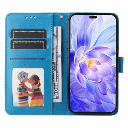 Honor X60i Sunflower Embossed Leather Wallet Phone Case with Kickstand and Card Holder