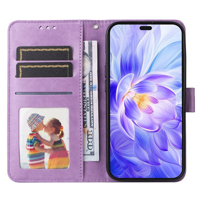 Honor X60i Sunflower Embossed Leather Wallet Phone Case with Kickstand and Card Holder