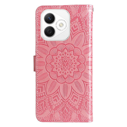 Honor X60i Sunflower Embossed Leather Wallet Phone Case with Kickstand and Card Holder