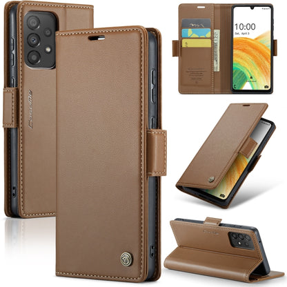 Samsung Galaxy A33 5G Case - RFID Anti-theft, Card Slot, Stand, Litchi Texture Leather, Butterfly Buckle