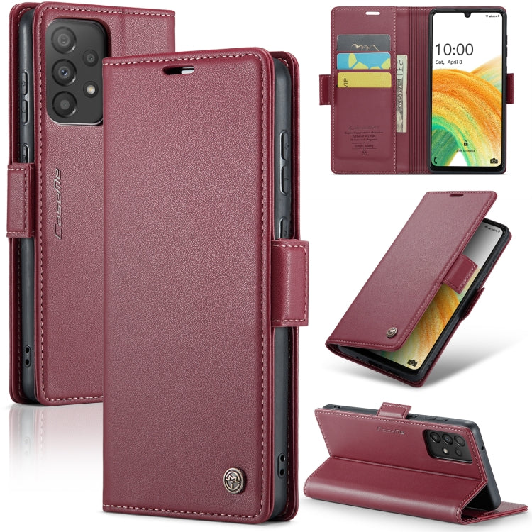 Samsung Galaxy A33 5G Case - RFID Anti-theft, Card Slot, Stand, Litchi Texture Leather, Butterfly Buckle