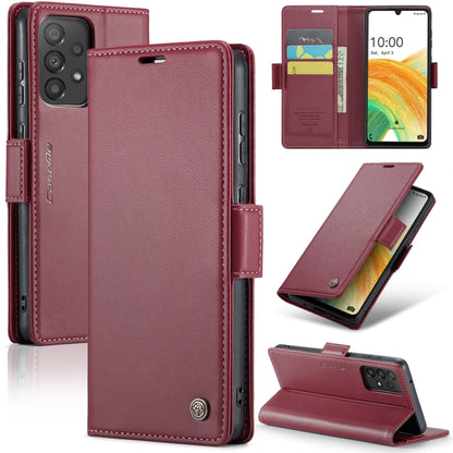 Samsung Galaxy A33 5G Case - RFID Anti-theft, Card Slot, Stand, Litchi Texture Leather, Butterfly Buckle