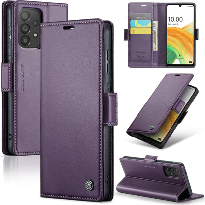 Samsung Galaxy A33 5G Case - RFID Anti-theft, Card Slot, Stand, Litchi Texture Leather, Butterfly Buckle