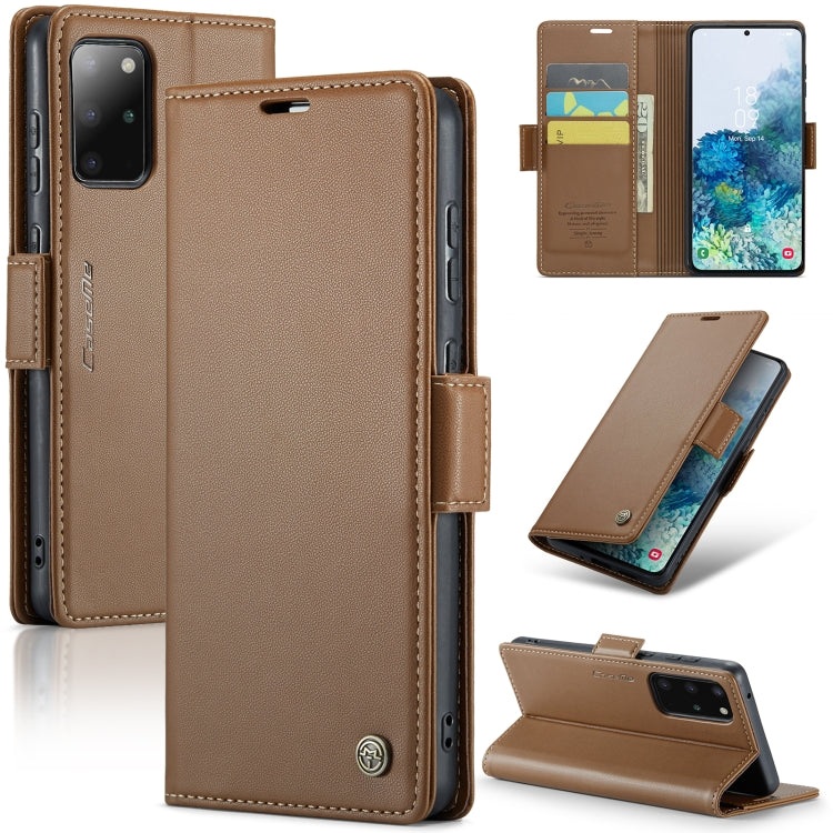 Samsung Galaxy S20+ RFID Anti-Theft Leather Case - Butterfly Buckle, Card Slot, Litchi Texture