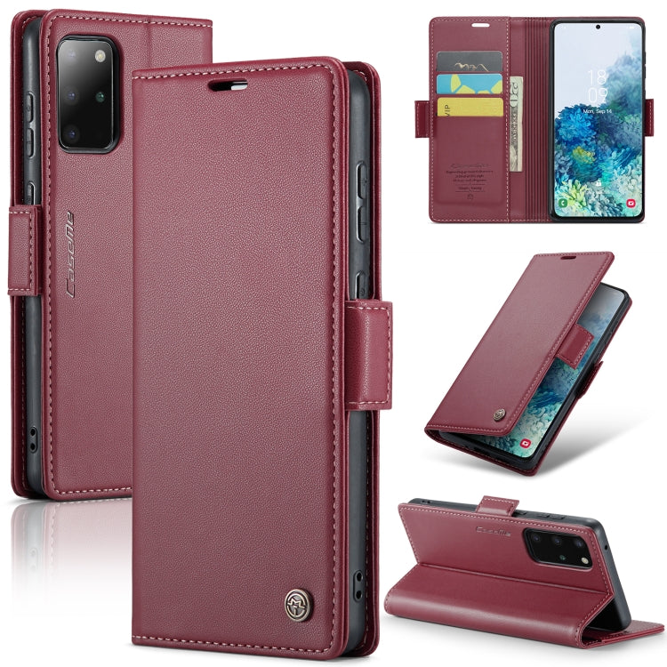 Samsung Galaxy S20+ RFID Anti-Theft Leather Case - Butterfly Buckle, Card Slot, Litchi Texture