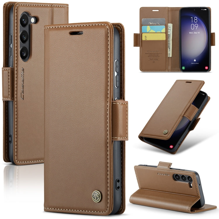 Samsung Galaxy S23 5G Case - Litchi Texture, RFID Leather Wallet Case