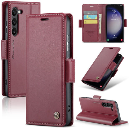 Samsung Galaxy S23 5G Case - Litchi Texture, RFID Leather Wallet Case